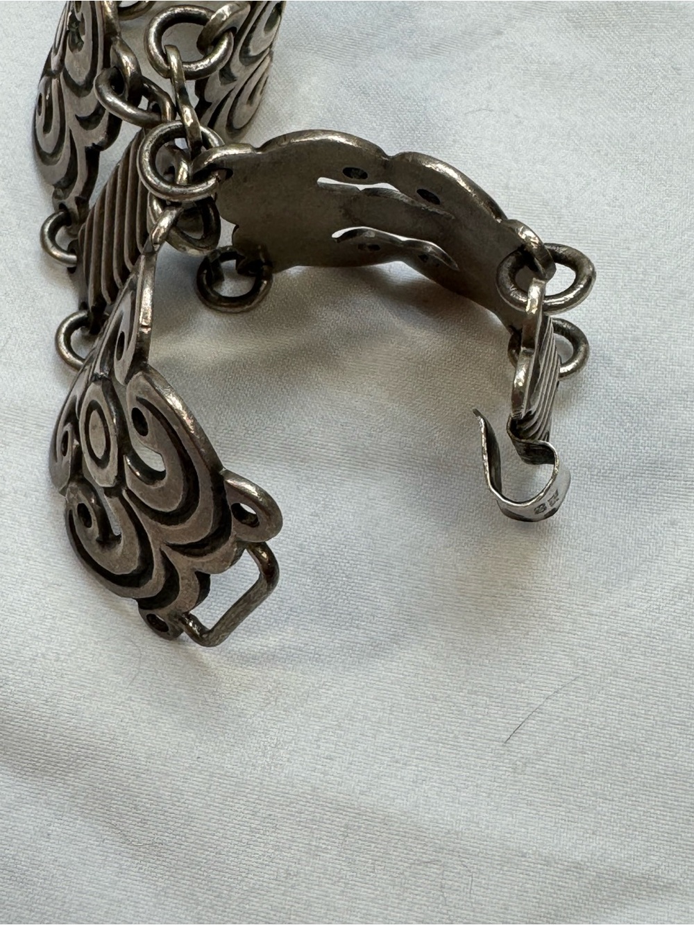 Vintage Mexican Sterling Silver 925 Bracelet 69 grams 8” Statement Western Link - Picture 9 of 11
